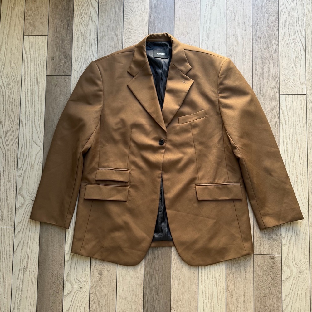 Men's We11done Tan Blazer Suit - Picture 2 of 8